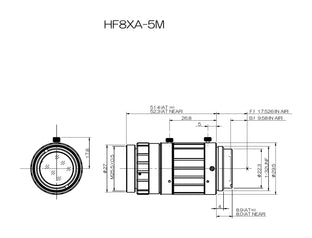 Fujinon HF8XA-5M Mechanical drawing