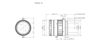 Mechanical drawing of HF9HA-1S Fujinon Lens