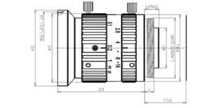 VA-LCM-10MP-08MM-F2.8-015 c-mount lens mechanical drawing