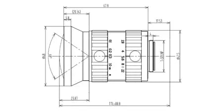 VA-LCM-20MP-12MM-F2.8-110 c-mount lens mechanical drawing