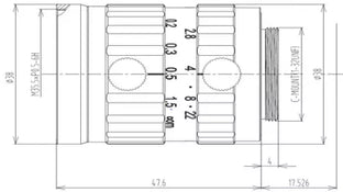 VA-LCM-20MP-35MM-F2.8-110 c-mount lens mechanical drawing