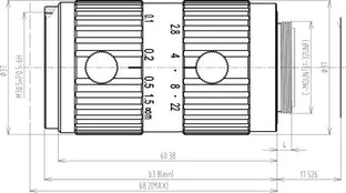 VA-LCM-25MP-25MM-F2.8-110 c-mount lens mechanical drawing