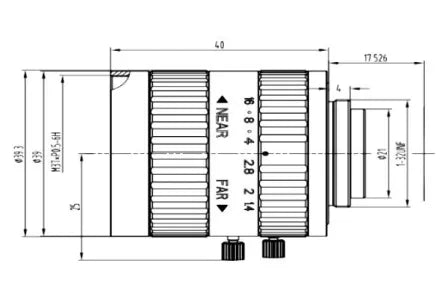 VA-LCM-5MP-08MM-F1.4-015 c-mount lens mechanical drawing