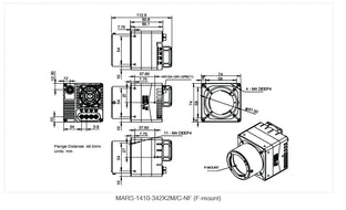 MARS-1410-342X2C-NF Camera Coaxpress Mechanical drawing 5