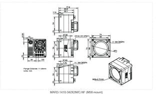 MARS-1410-342X2M-NF Camera Coaxpress Mechanical drawing 4