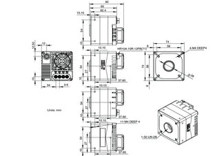 MARS-251-1938X2M-NF Camera Coaxpress Mechanical drawing 3