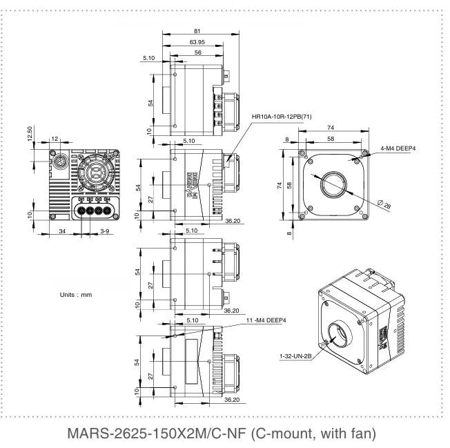 MARS-2625-150X2M-NF Camera Coaxpress 4