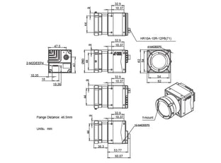 MARS-4470-8U3M F Camera USB3 Vision Mechanical drawing 5
