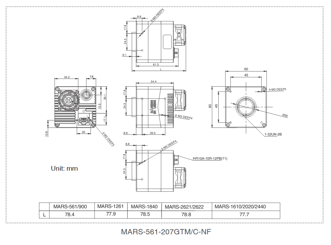 MARS-561-207GTC-NF Mechanical drawing