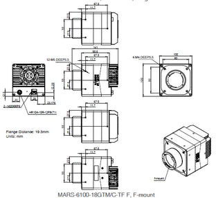 MARS-6100-18GTM-TF F Camera 10GigE Vision Mechanical drawing 3