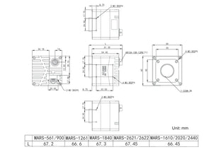 MARS-900-120GTM Camera 10GigE Vision Mechanical drawing 5
