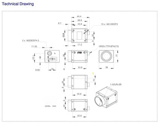 ME2P-1231-32U3M-POL, IMX253MZR, 4096x3000, 32 beelden per seconde, 1,1 inch, Global shutter, CMOS, zwart-wit