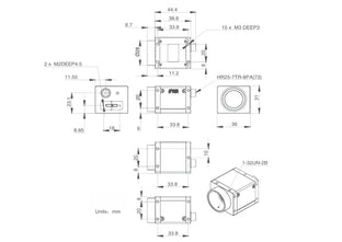 ME2P-170-210U3C-M01 Camera USB3 Vision Mechanical drawing 6