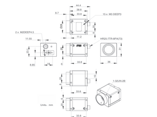 ME2P-530-72U3C-VA, Python5000, 2592x2048, 72fps, 1 inch, Global shutter, CMOS, Color