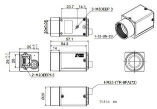 MER2-041-302GC-P-M01 Camera GigE Vision Mechanical drawing 6