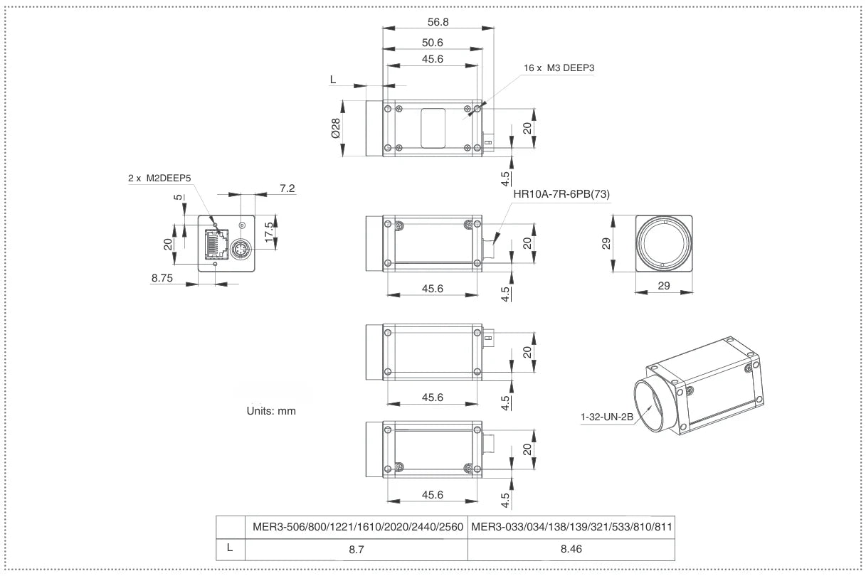 MER3-2020-14G3M/C-P Mechanical Drawing