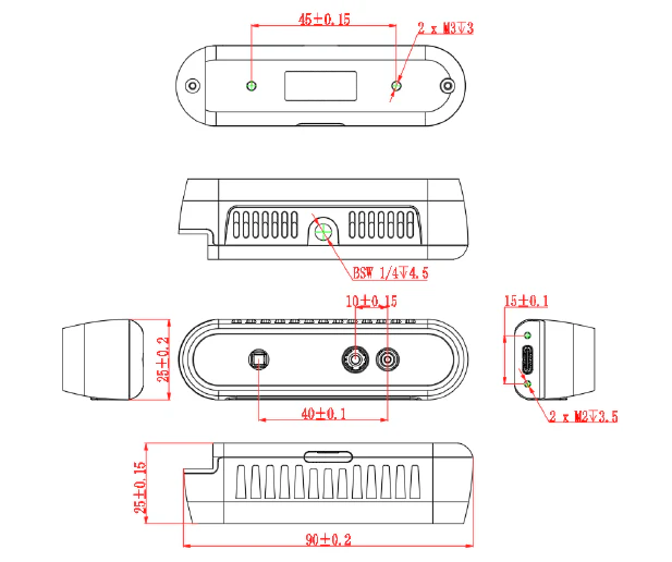 VA-3DC-P100R mechanical drawing