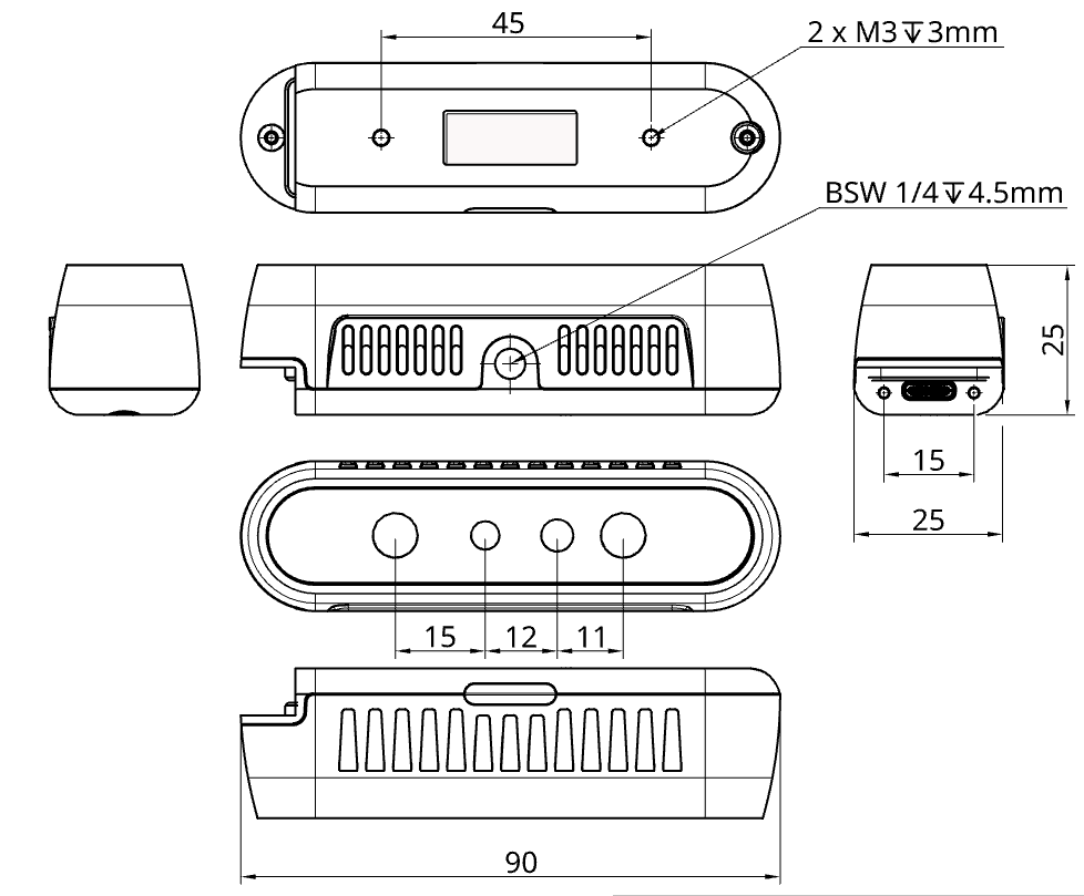 VA-3DC-P050 mechanical drawing