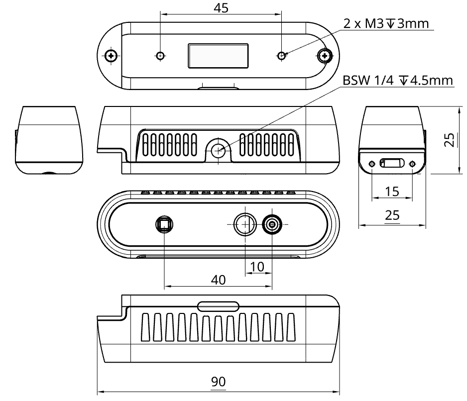 VA-3DC-P100R mechanical drawing
