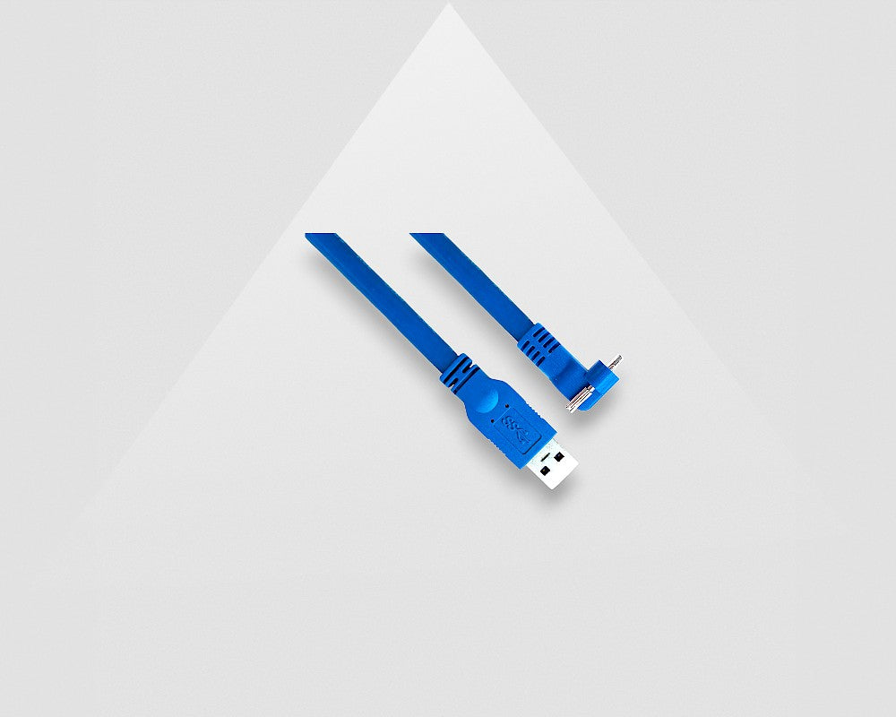 1-meter USB3.0 cable - 90degree, Screw lock, Industrial grade, 90degree