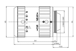 VA-LCM-1.3MP-25MM-F1.8-020-SWIR Lens SWIR Mechanical drawing 3