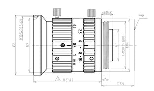 VA-LCM-10MP-08MM-F2.8-015 Lens C-mount Mechanical drawing 