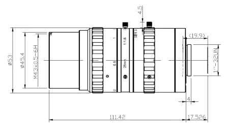 VA-LCM-10MP-25MM-F1.6-133-mechanical-drawing-c-mount-lens