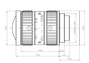 VA-LCM-12MP-06MM-F2.4-017 Lens C-mount Mechanical drawing 3