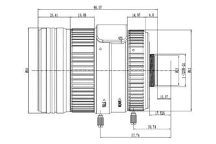 VA-LCM-12MP-1140MM-F1.6-100 Lens Varifocal Mechanical drawing 3