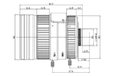 VA-LCM-12MP-1140MM-F1.6-100 Lens Varifocal Mechanical drawing 3