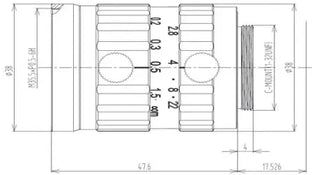VA-LCM-20MP-35MM-F2.8-110 Lens C-mount Mechanical drawing 3