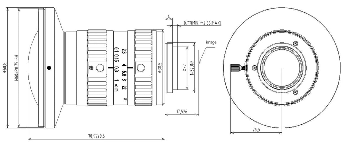 VA-LCM-25MP-08MM-F2.8-110 Machine vision camera lens
