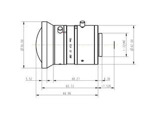 VA-LCM-25MP-12MM-F2.4-120 Lens C-mount Mechanical drawing 3
