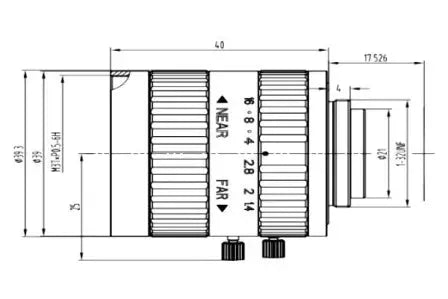 VA-LCM-5MP-08MM-F1.4-015 Lens C-mount Mechanical drawing 3