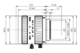 VA-LCM-5MP-16MM-F1.4-015 Lens C-mount Mechanical drawing 3
