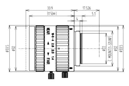 VA-LCM-5MP-16MM-F1.4-015 Lens C-mount Mechanical drawing 3