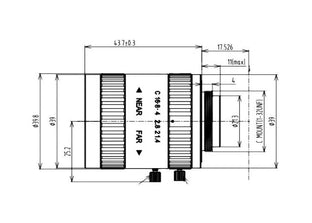 VA-LCM-5MP-35MM-F1.4-015 Lens C-mount Mechanical drawing 3