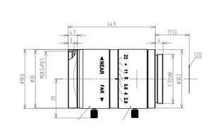 VA-LCM-5MP-50MM-F2.8-018 Lens C-mount Mechanical drawing 3