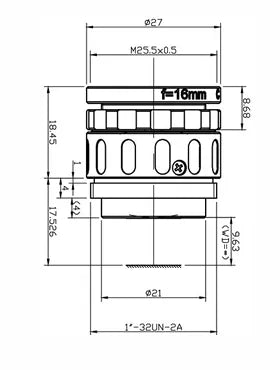 VA-LCM-8MP-16MM-F2.8-015-RUG   Lens C-mount Mechanical drawing 3
