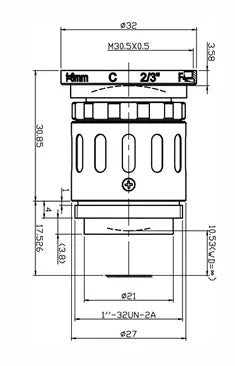 VA-LCM-8MP-8MM-F4-015-RUG Lens C-mount Mechanical drawing 3