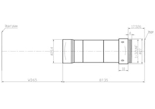 VA-LCM-TC-0-1.5X-WD65-015 Lens telecentric Mechanical drawing 3