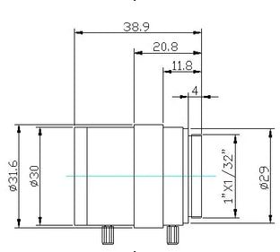 VA-LCS-3MP-2812MM-F1.4-025 Lens Varifocal Mechanical drawing 3