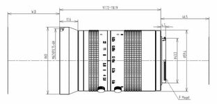 VA-LFM-65MP-50MM-F3.6-46C Lens F-mount Mechanical drawing 2