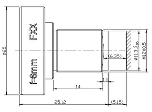 VA-LM12-10MP-06MM-F4-015 Lens M12-mount Mechanical drawing 3