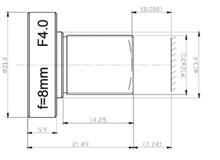 VA-LM12-10MP-08MM-F4-015 Lens M12-mount Mechanical drawing 3