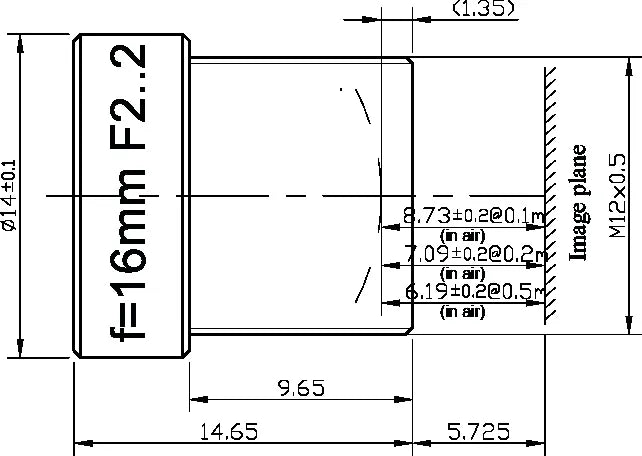 VA-LM12-10MP-16MM-F2.2-015 Lens M12-mount Mechanical drawing 3