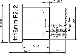 VA-LM12-10MP-16MM-F2.2-015 Lens M12-mount Mechanical drawing 3