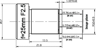 VA-LM12-10MP-25MM-F2.5-015 Lens M12-mount Mechanical drawing 3