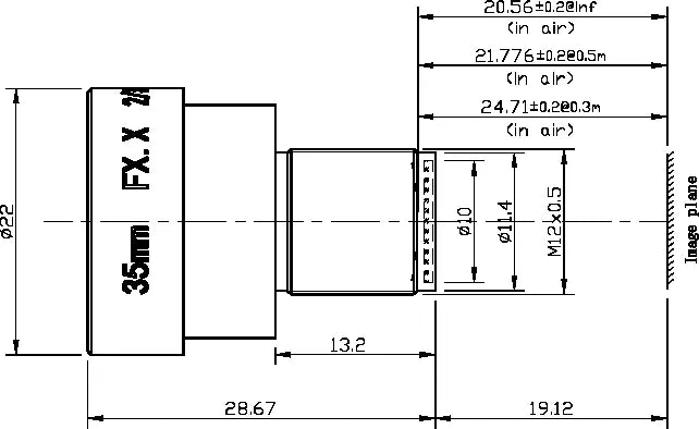 VA-LM12-10MP-35MM-F2.8-015 Lens M12-mount Mechanical drawing 3