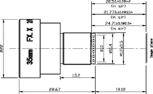 VA-LM12-10MP-35MM-F2.8-015 Lens M12-mount Mechanical drawing 3